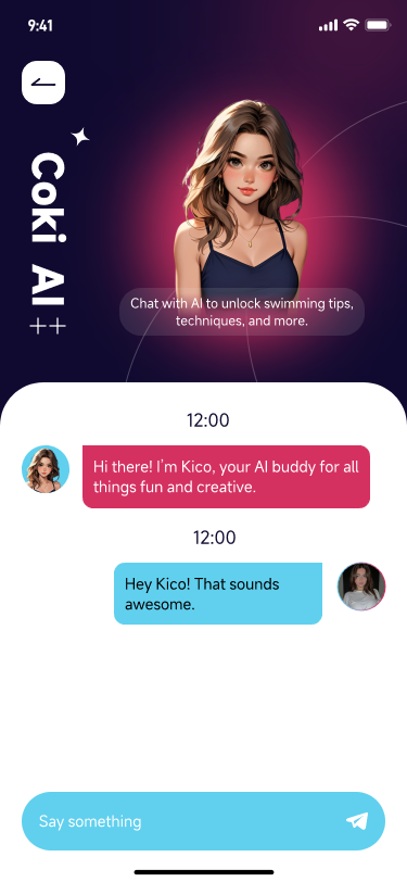 Coki AI swimming coach conversation